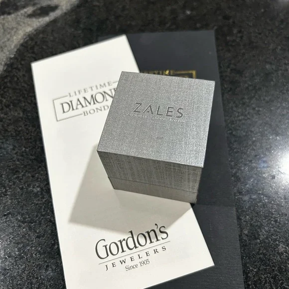 Zales Silver PAST PRESENT FUTURE anniversary Diamond Ring - Picture 9 of 11